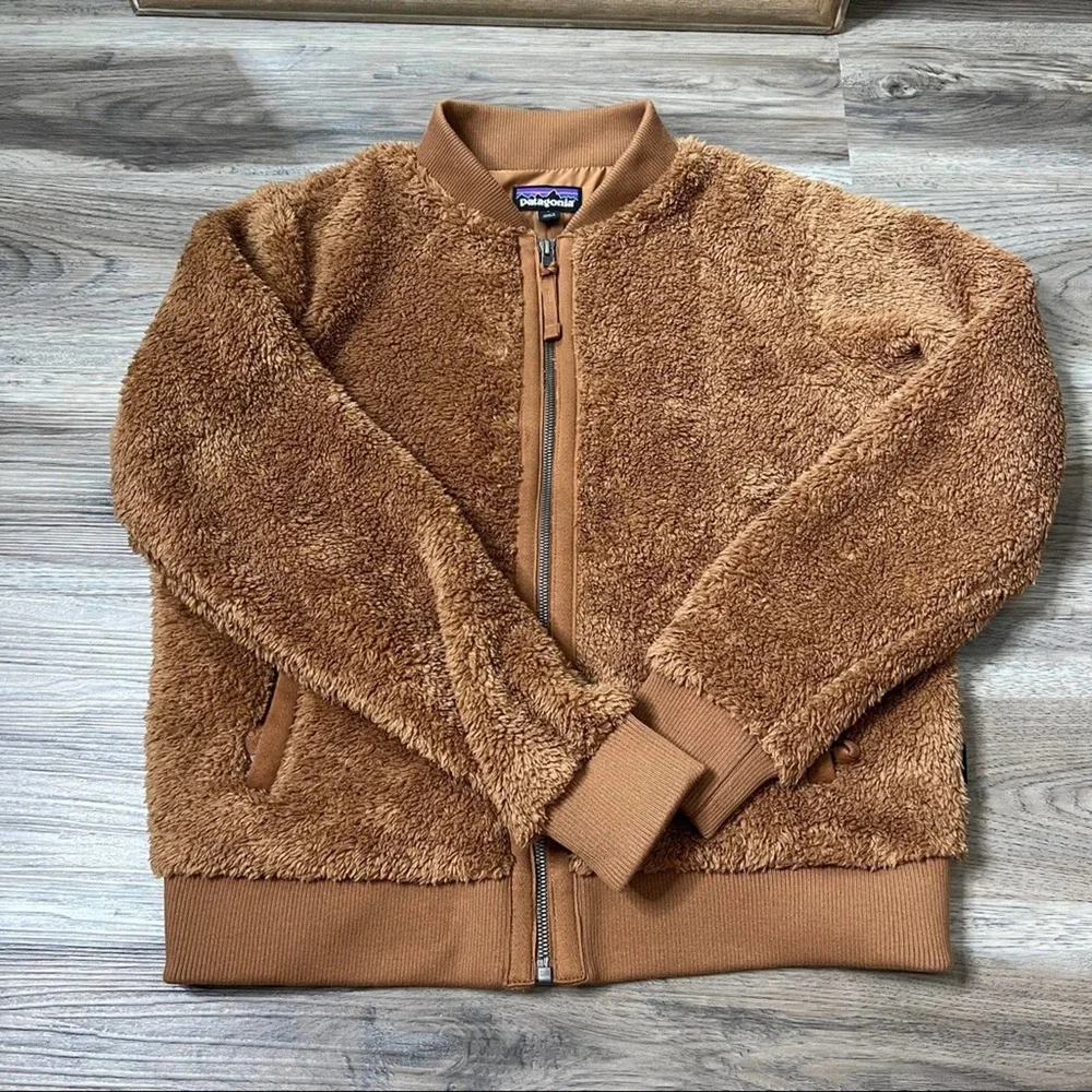 Patagonia Los Gatos Bomber Jacker Brown Fleece sz L large - Picture 2 of 8